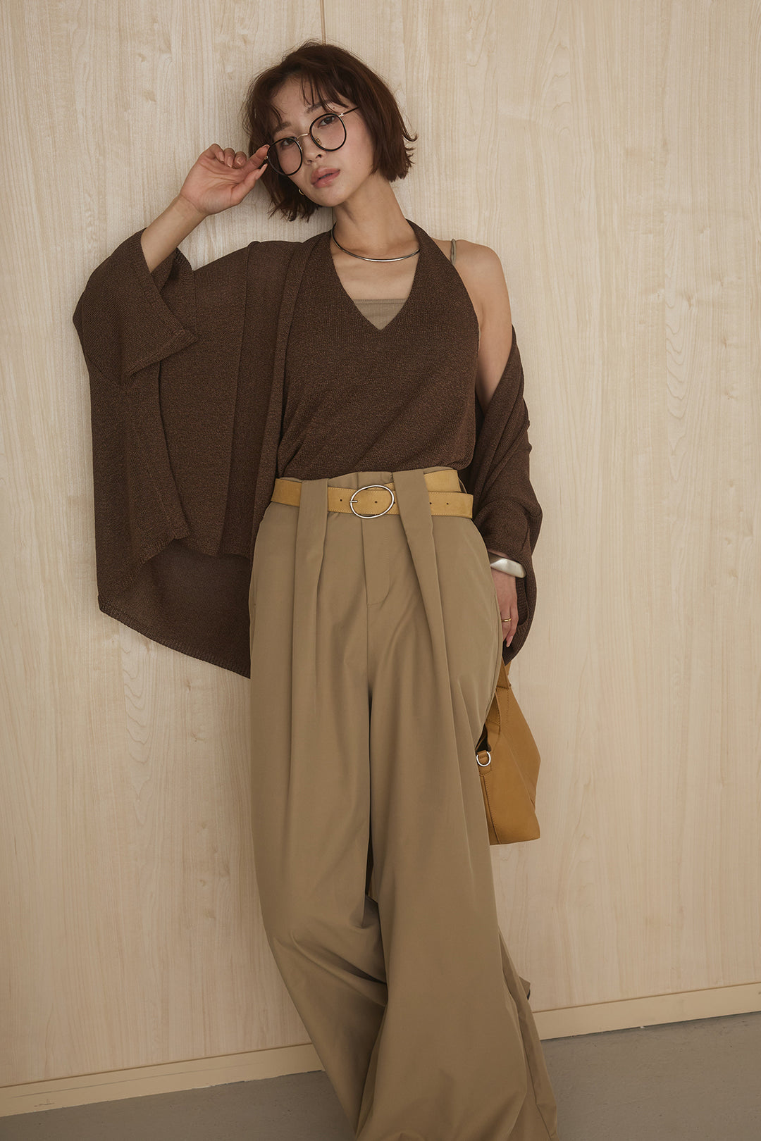 [SET]オーバードルマンカーディガン+ホルターネックインナー(2set)