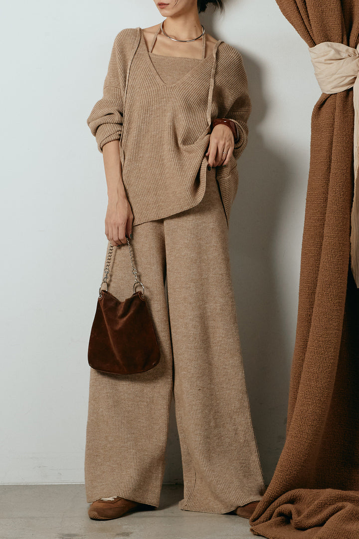 [SET]ホルターネックケーブルニットSETUP