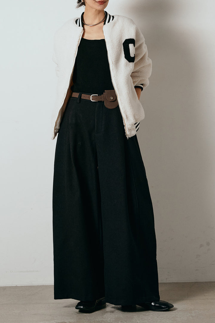 [SET]ロゴスタジャンボアブルゾン+ポーチベルト付きカーブパンツ(2set)