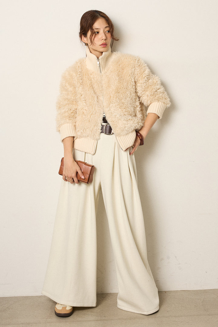 ハイネックボアブルゾン