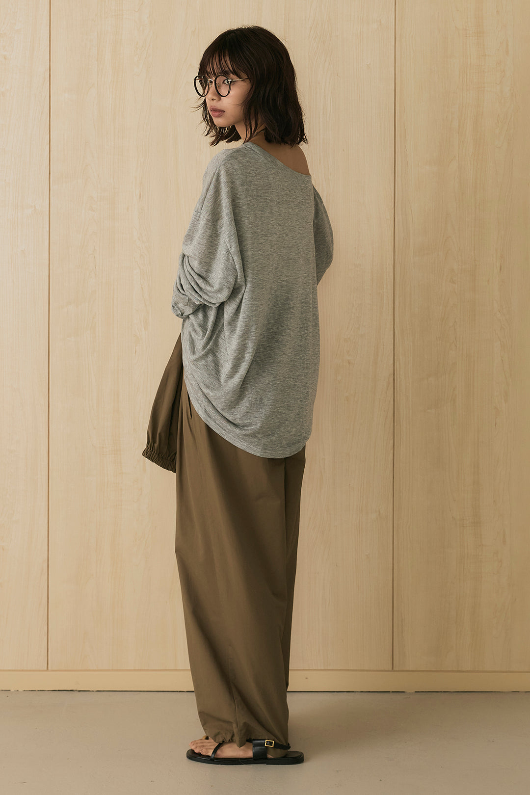 [SET]ヴィンテージグラフィックロンT+合繊ツイルスタンドウエスト巻きジョガーパンツ(2set)