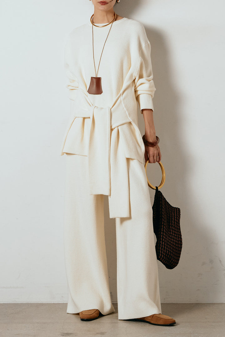 [SET]ウエスト巻きワッフルニットSETUP