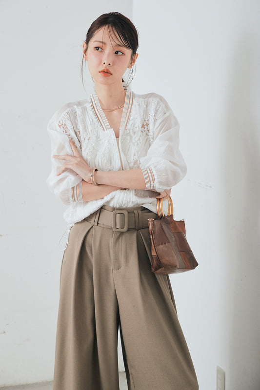 【着回しセット】[SET]モチーフ付きシアーブルゾン+モチーフ付きシアーブルゾン(2set)