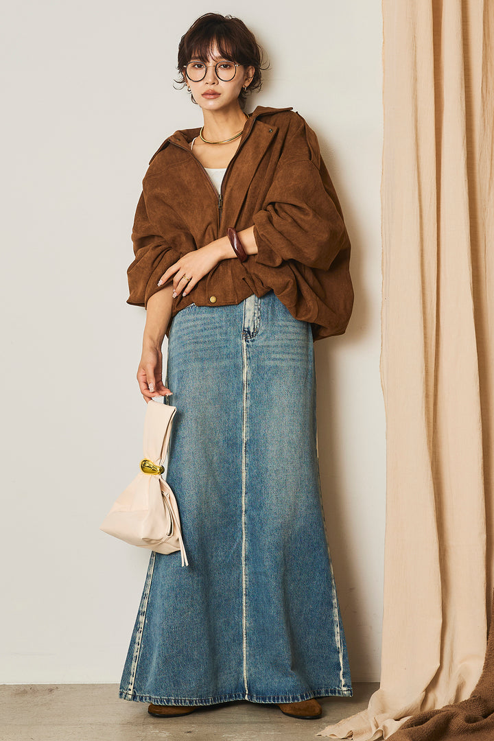 【即納】バルーンシルエットフェイクスエードブルゾン