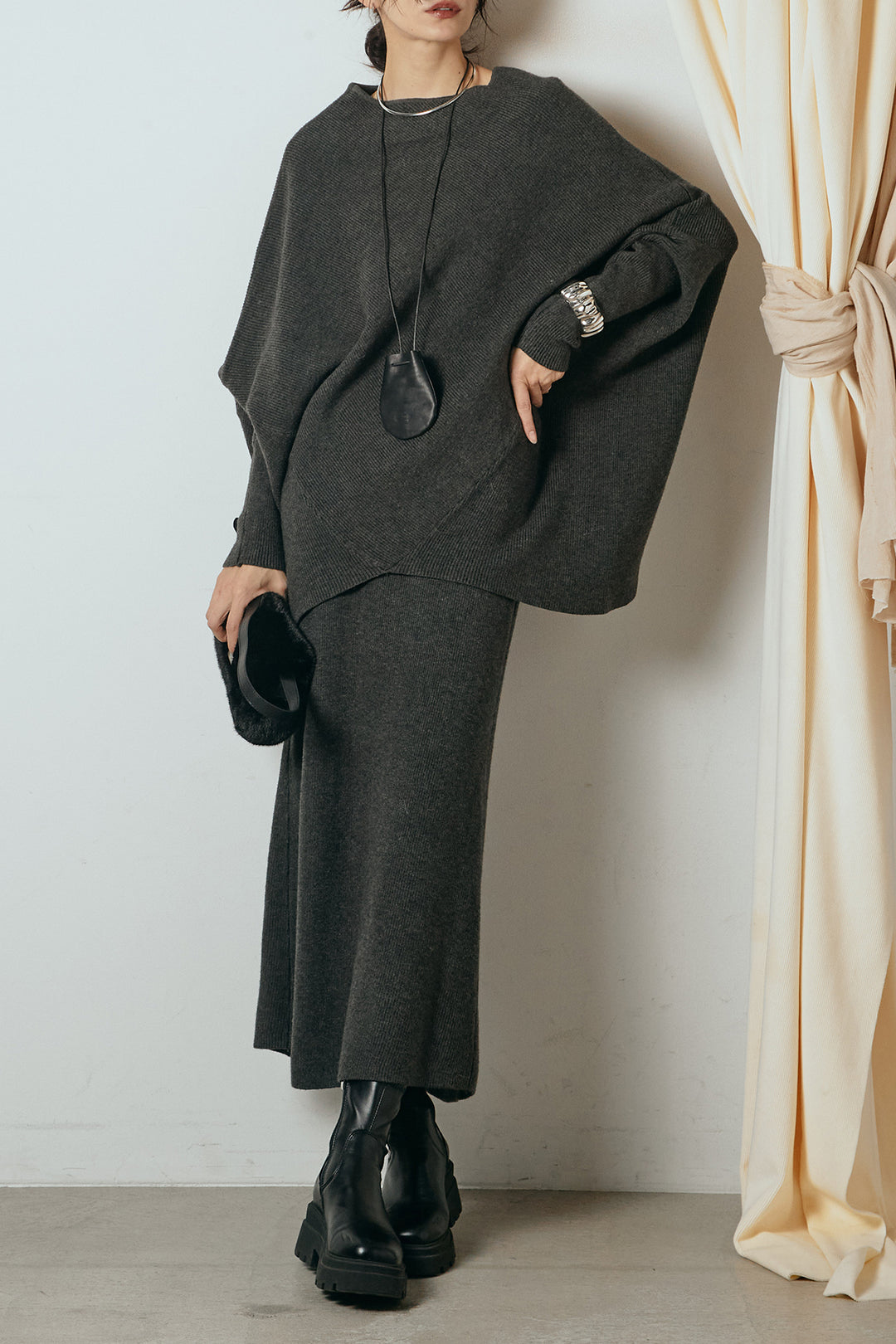 [SET]ドルマンニットスカートSETUP