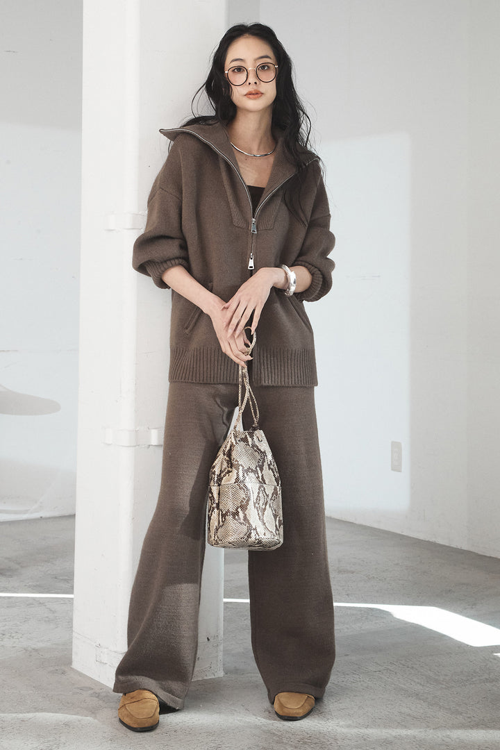 [SET]ビッグカラーダブルジップニットSETUP