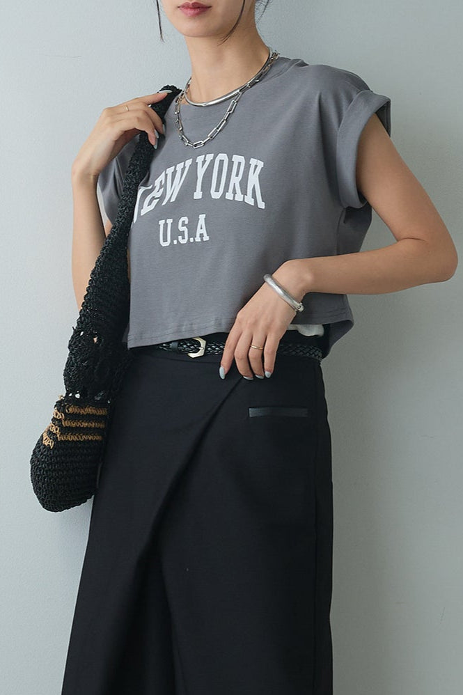[着回しセット]ショート丈NEWYORKロゴTシャツ+ショート丈NEWYORKロゴTシャツ(2set)