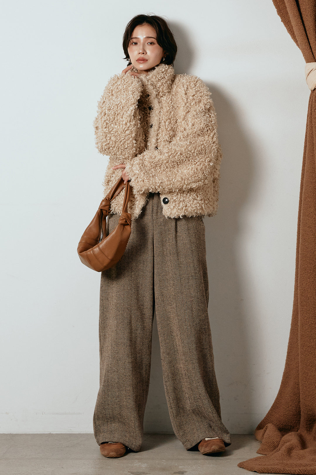 [SET]プードルファーミドルジャケット+クラシックヘリンボーンサロペット(2set)