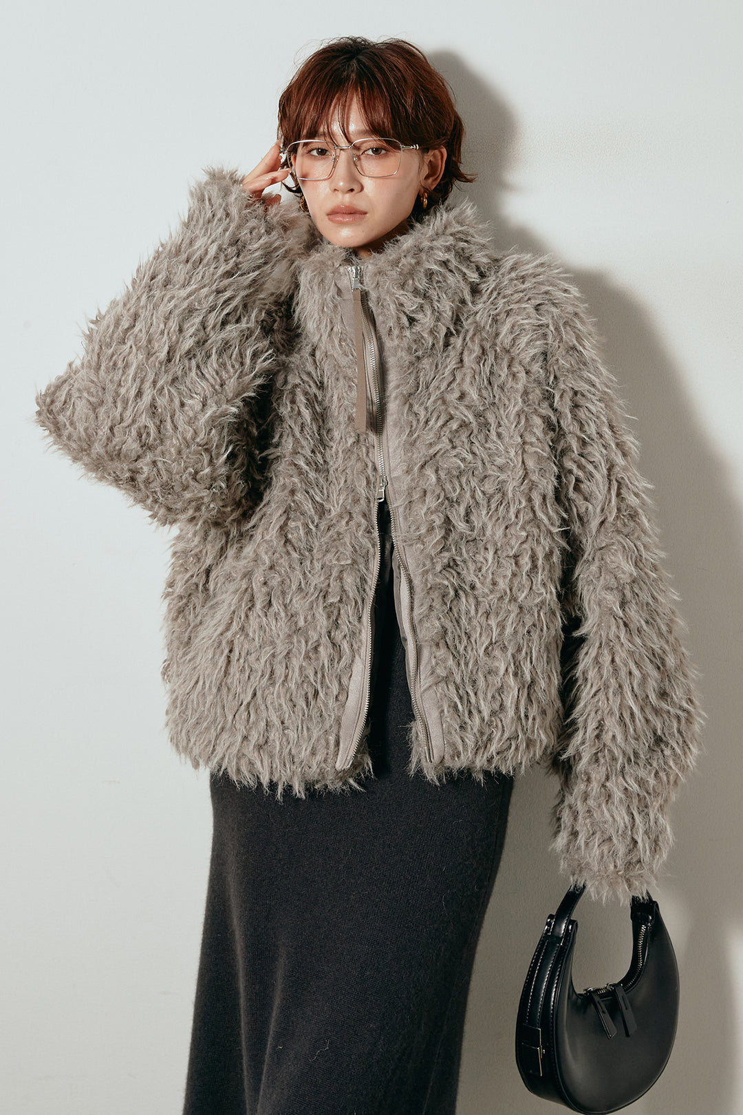 【着回しセット】[SET]ミックスシープファースタンドブルゾン+ミックスシープファースタンドブルゾン(2set)