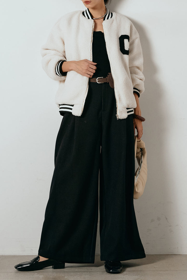 [SET]ロゴスタジャンボアブルゾン+ポーチベルト付きカーブパンツ(2set)