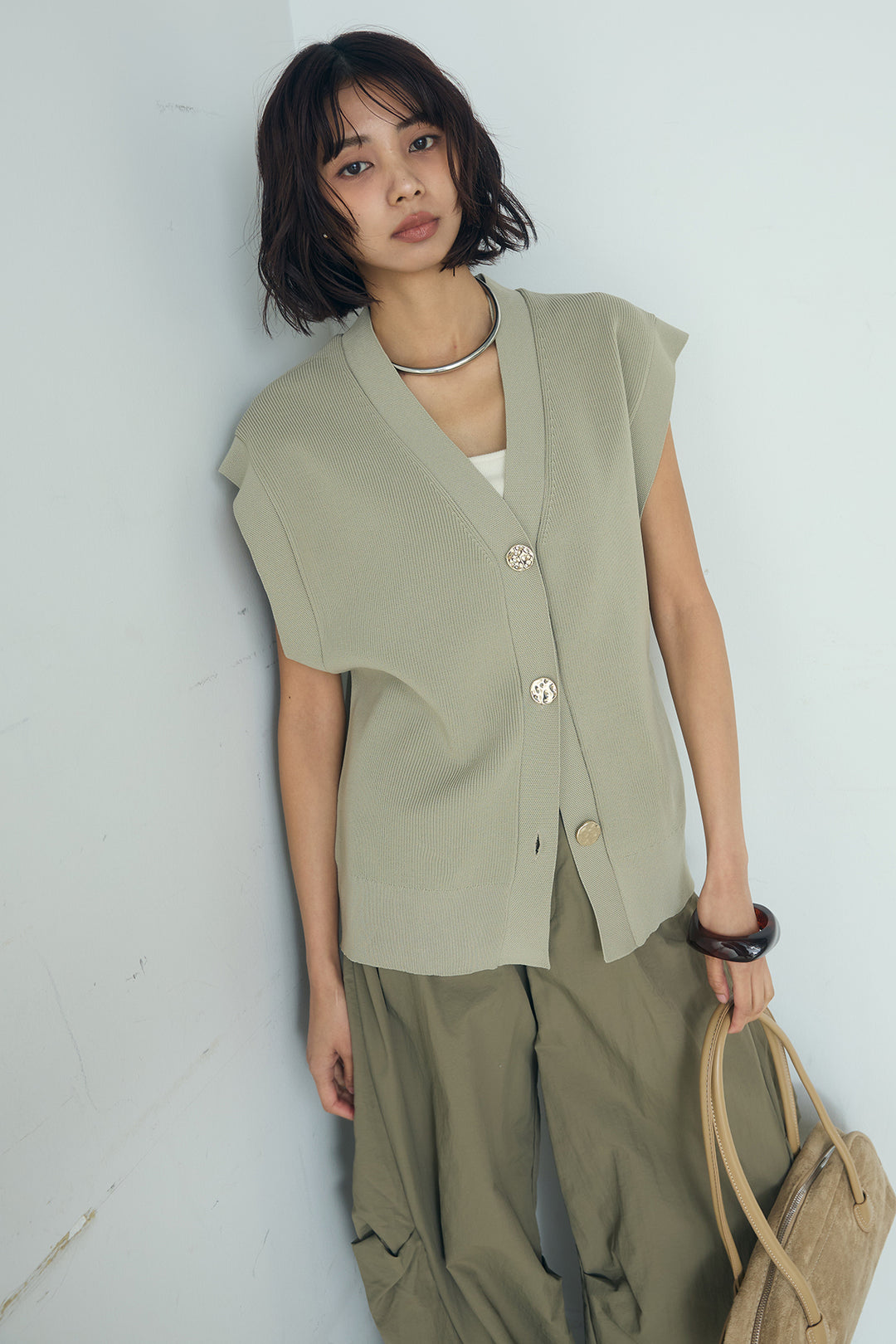 [SET]ポリウーリーメタルボタンベスト+ドライタフタタックバレルパンツ(2set)