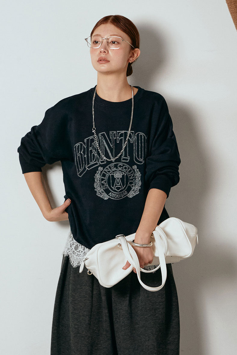 [SET]フロントロゴスウェットプルオーバー+カップ付きレースドッキングキャミソール(2set)