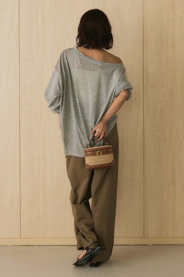 [SET]ヴィンテージグラフィックロンT+合繊ツイルスタンドウエスト巻きジョガーパンツ(2set)