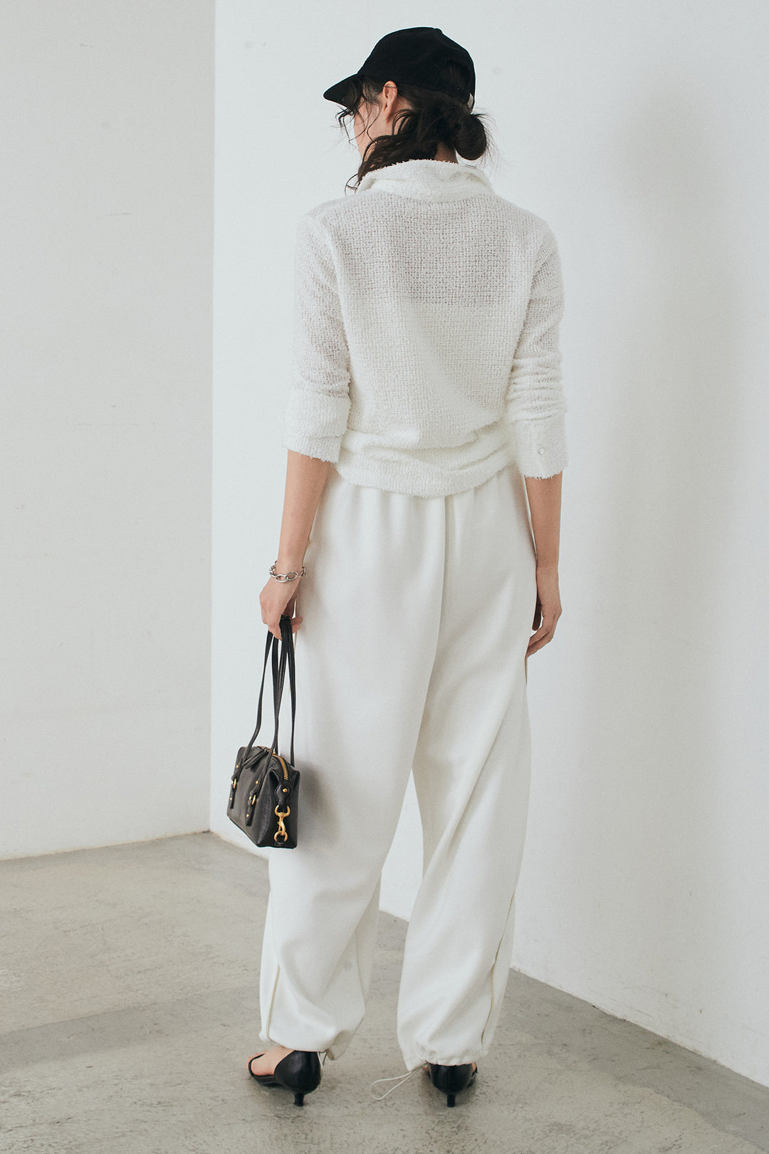 [SET]カールヤーンシャツ+ライトダンボールウェーブラインドレープパンツ(2set)