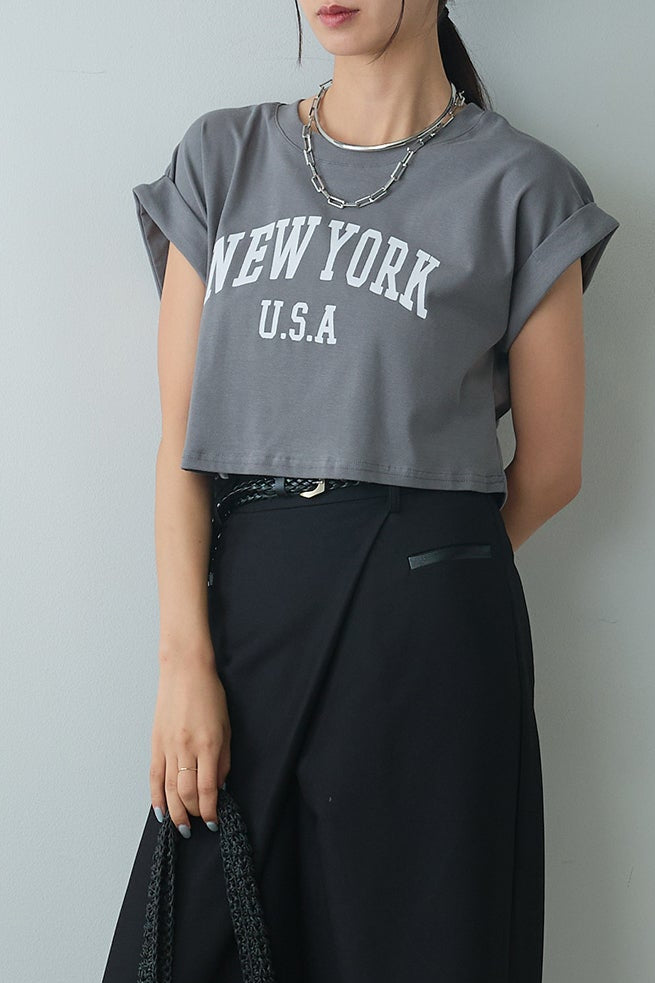 [着回しセット]ショート丈NEWYORKロゴTシャツ+ショート丈NEWYORKロゴTシャツ(2set)