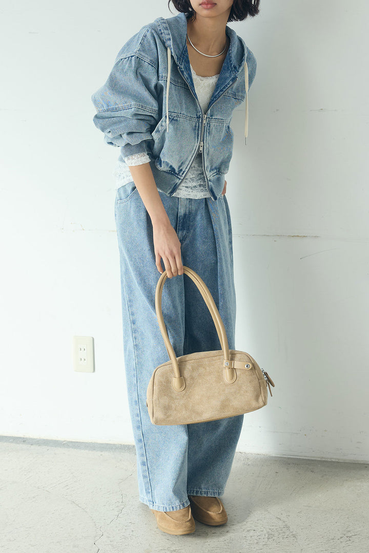 【着回しセット】[SET]デニムダブルジップパーカーブルゾン+デニムタックカーブパンツ+デニムダブルジップパーカーブルゾン(3set)