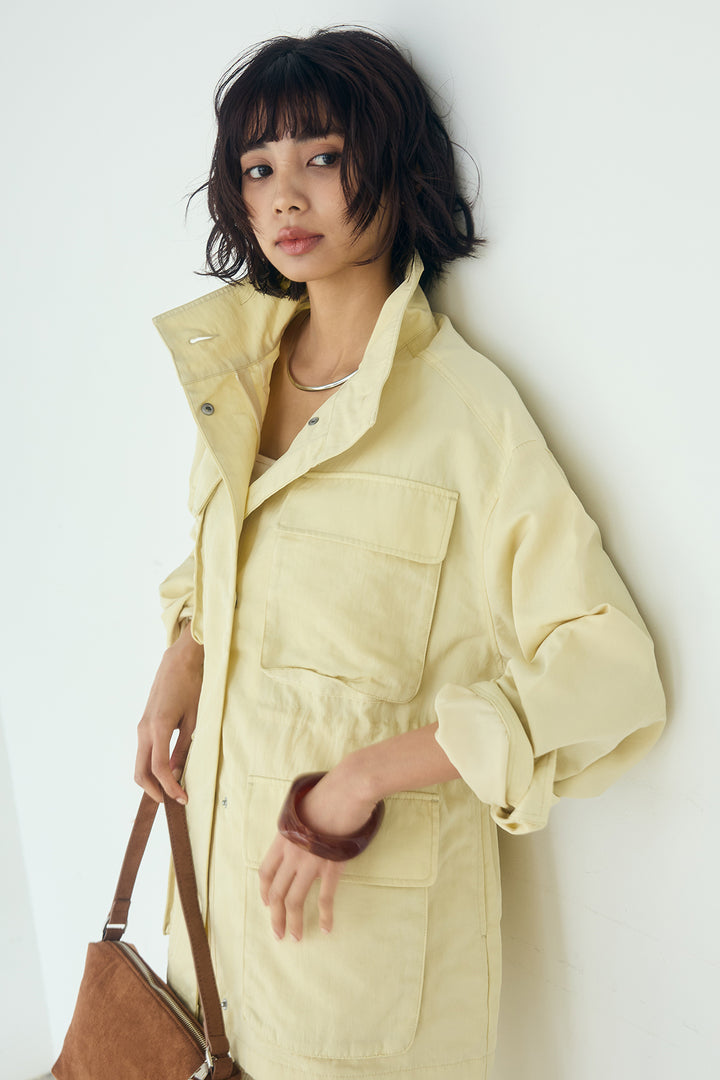 [SET]ナイロンツイルフィールドジャケット+ジャガードカットソータイトスカート(2set)