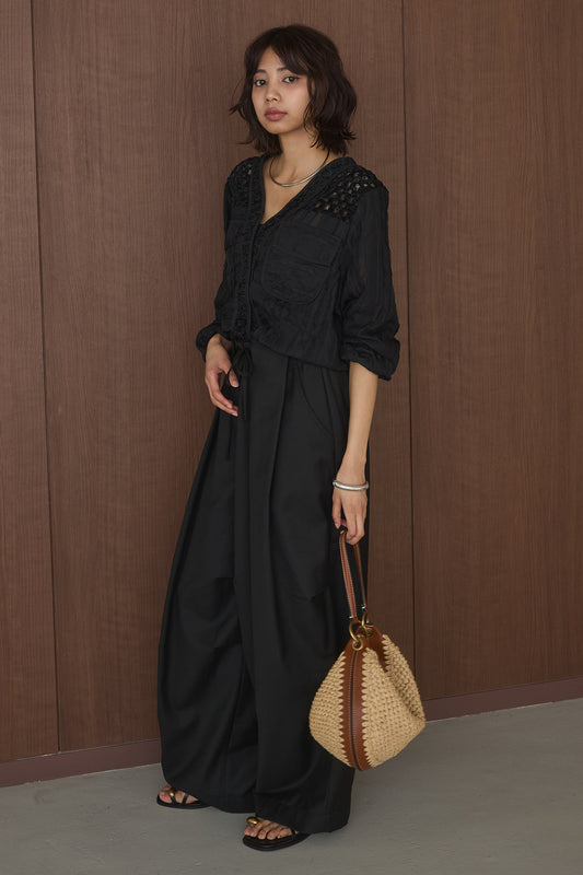 【着回しセット】[SET]異素材切替シアーメッシュカーディガン+異素材切替シアーメッシュカーディガン(2set)