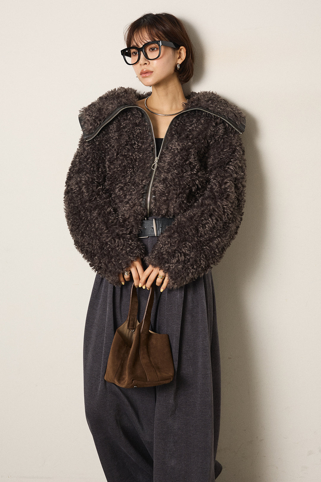 ビッグカラープードルボアアウター