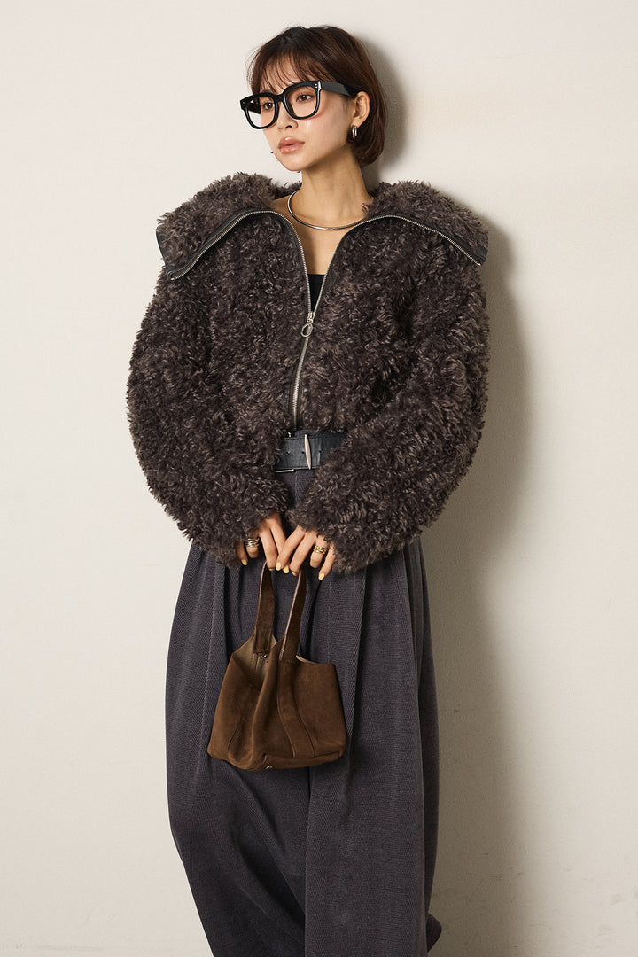 ビッグカラープードルボアアウター