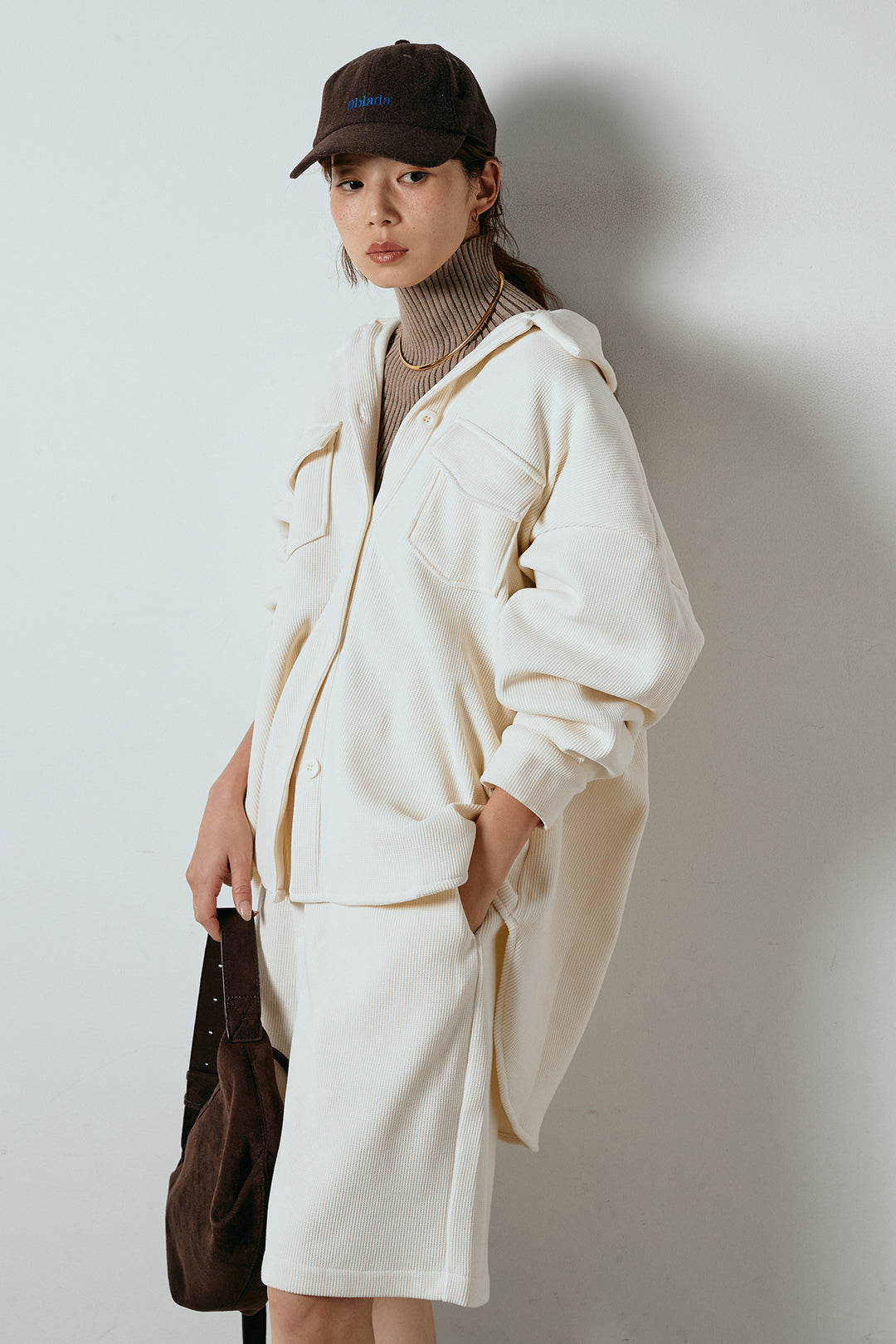 [SET]襟付きコーデュロイポケットシャツ+リブニットシームレスタートルプルオーバー+リラックスコーデュロイハーフパンツ(3set)