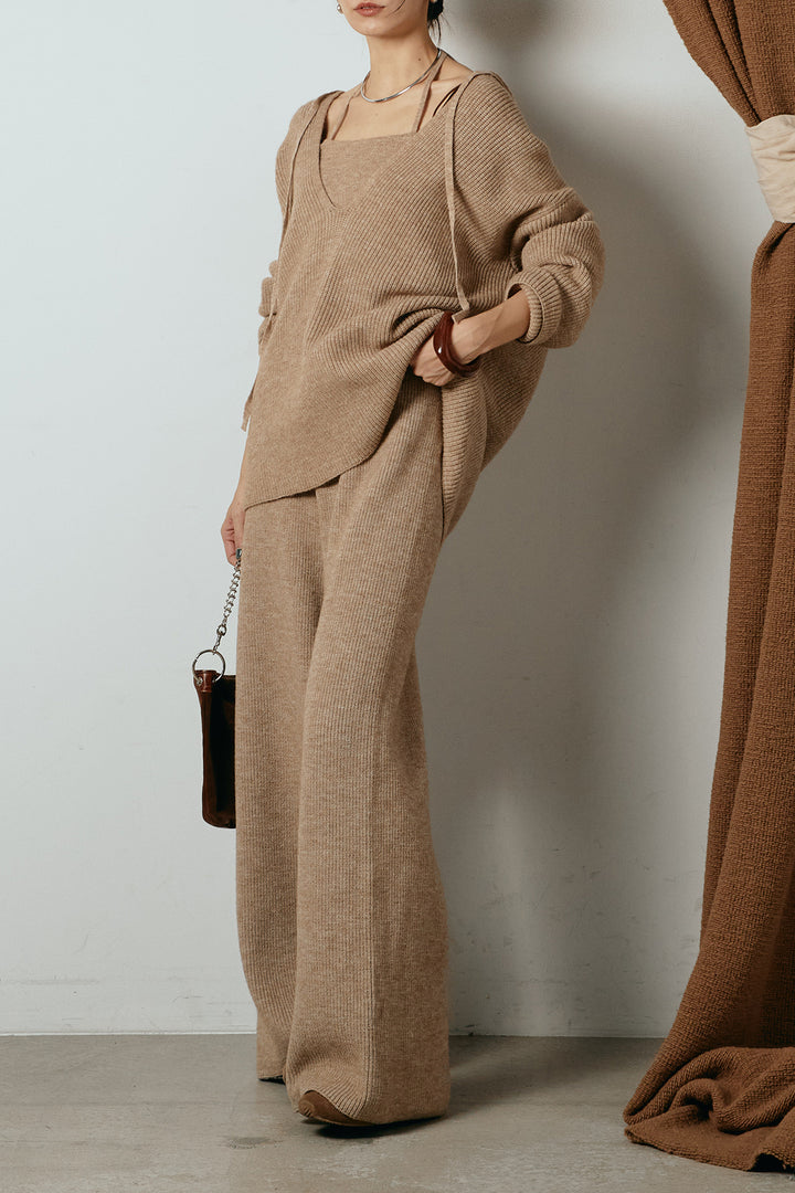 [SET]ホルターネックケーブルニットSETUP