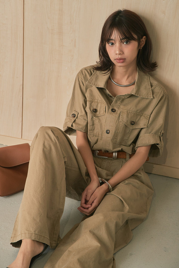 [SET]編み細ベルト付きオールインワン