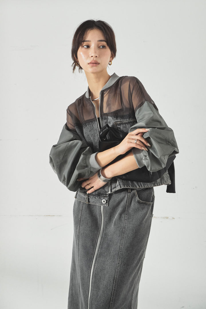 デニムコンビネーションブルゾン