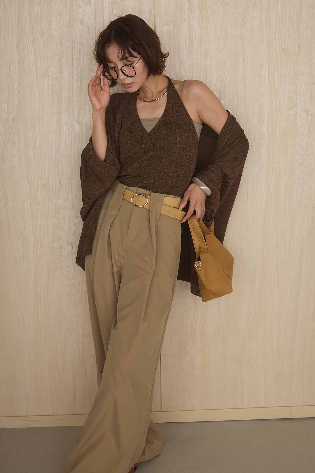 [SET]オーバードルマンカーディガン+ホルターネックインナー(2set)