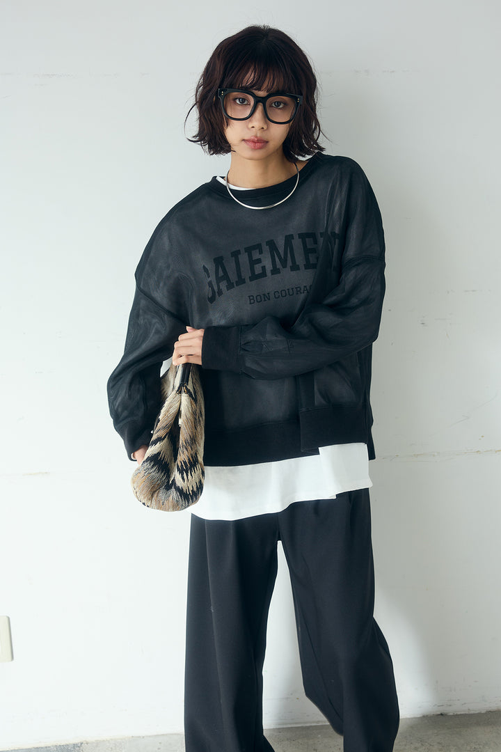 [SET]クリアダンボールプルオーバー+斜めボタンタック入りスラックス(2set)