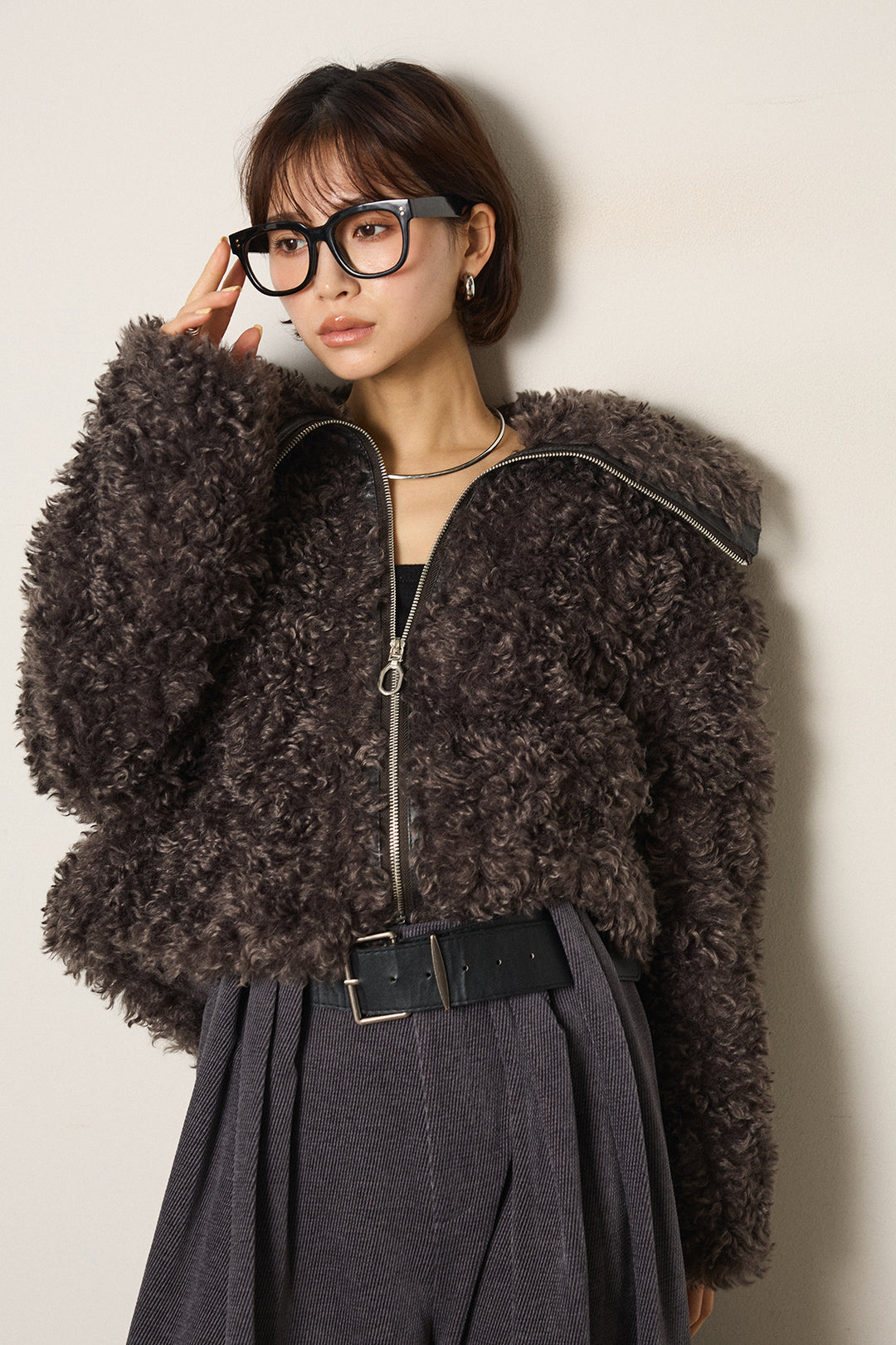 ビッグカラープードルボアアウター