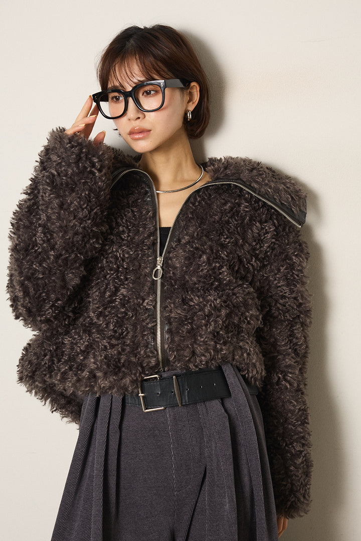 ビッグカラープードルボアアウター