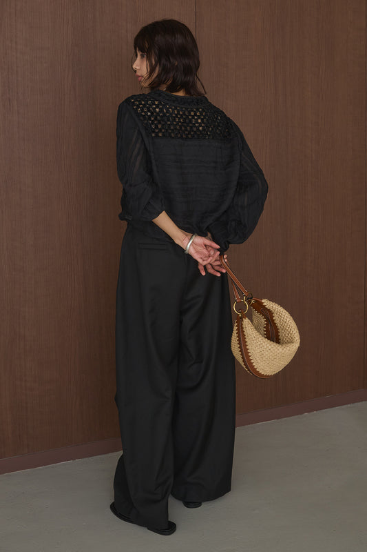 【着回しセット】[SET]異素材切替シアーメッシュカーディガン+異素材切替シアーメッシュカーディガン(2set)