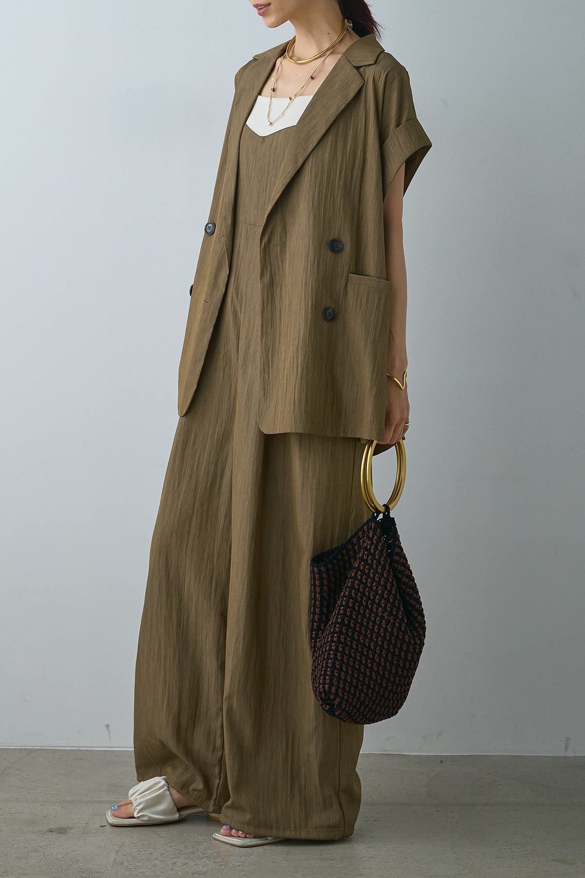 即納】リネンライクビスチェ風サロペット – ESICA