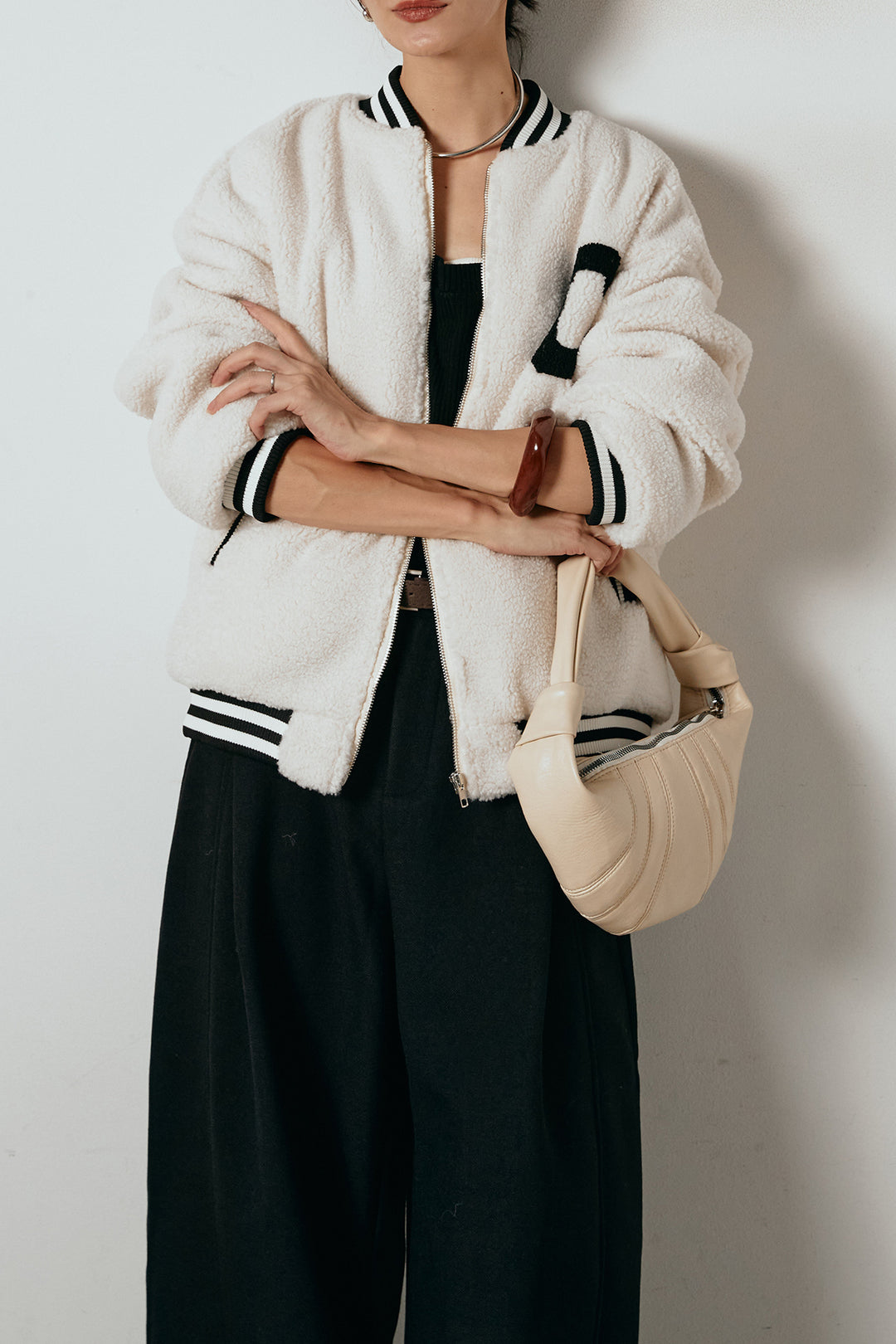 [SET]ロゴスタジャンボアブルゾン+ポーチベルト付きカーブパンツ(2set)