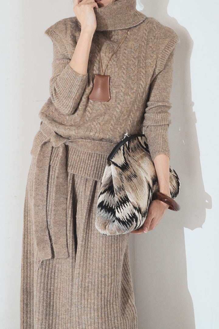 [SET]3ピースハイネックニットベストSETUP