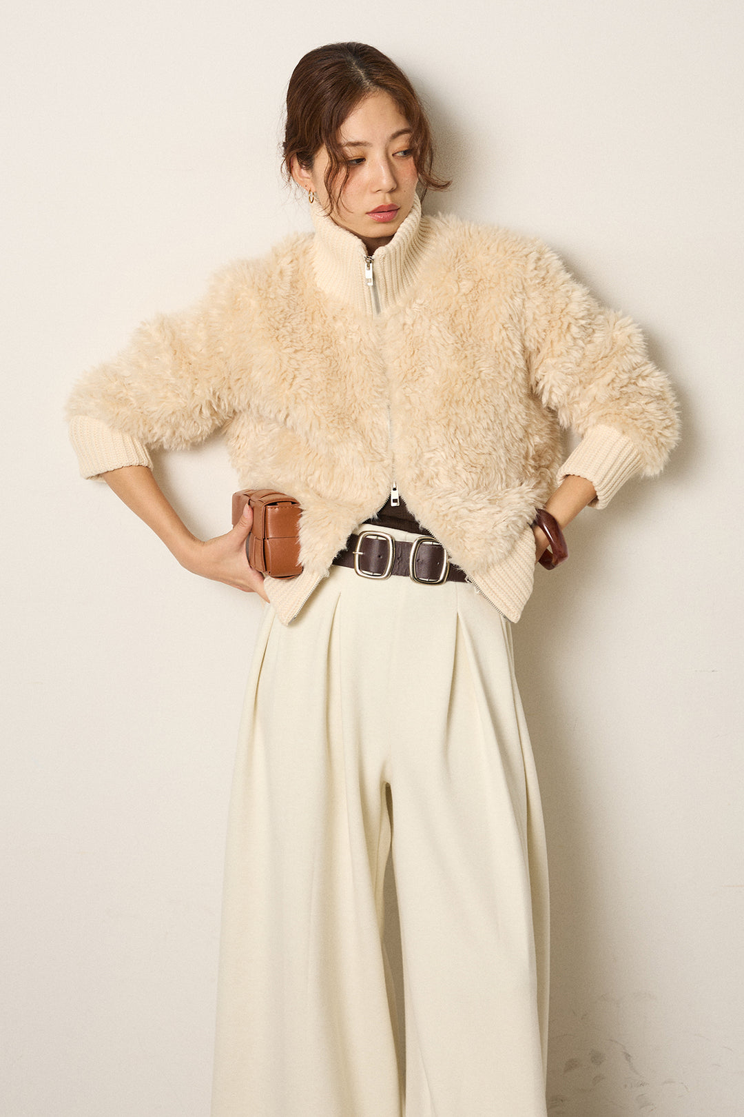 ハイネックボアブルゾン