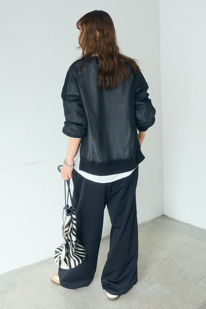 [SET]クリアダンボールプルオーバー+ランダムタックデザインワイドパンツ(2set)