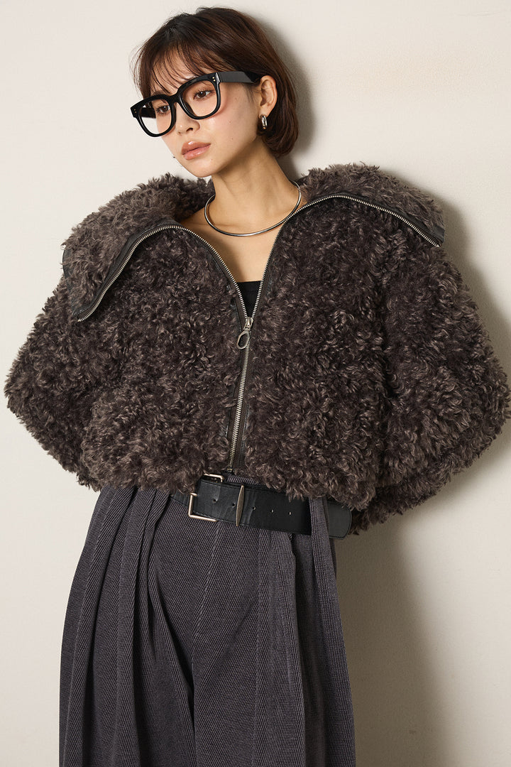 ビッグカラープードルボアアウター