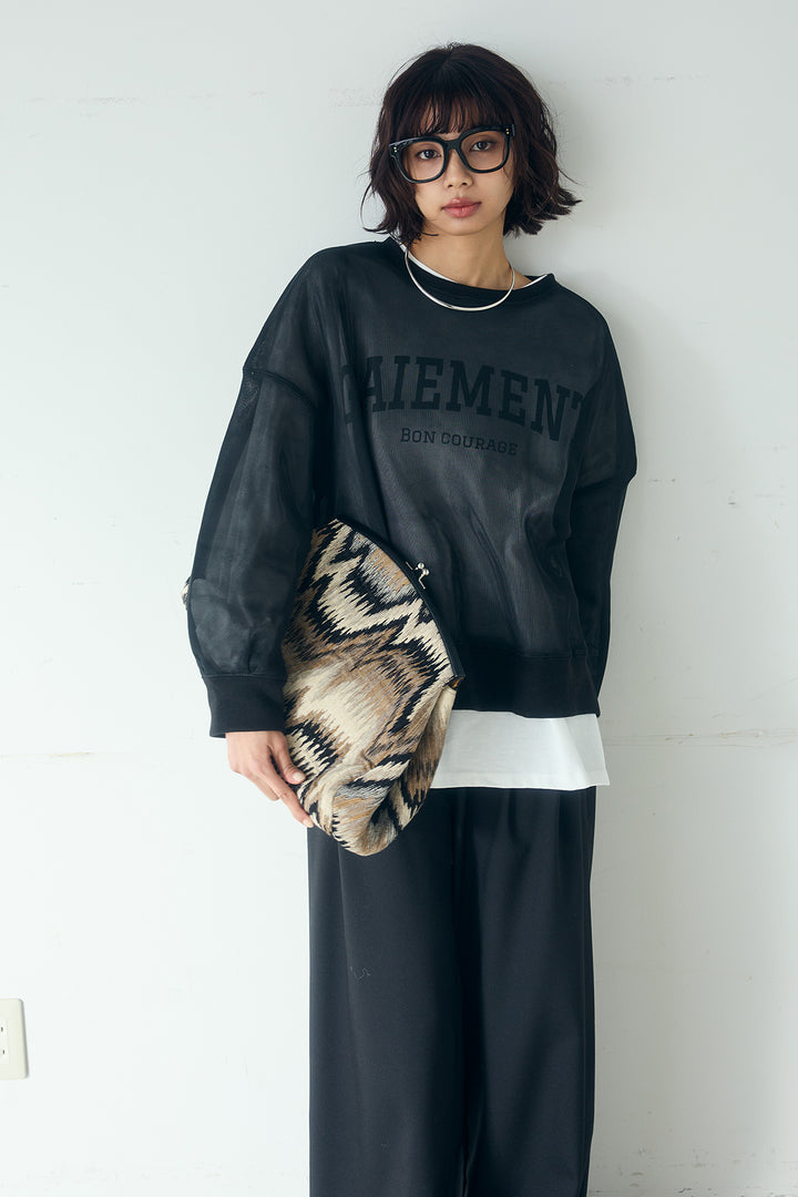 [SET]クリアダンボールプルオーバー+斜めボタンタック入りスラックス(2set)