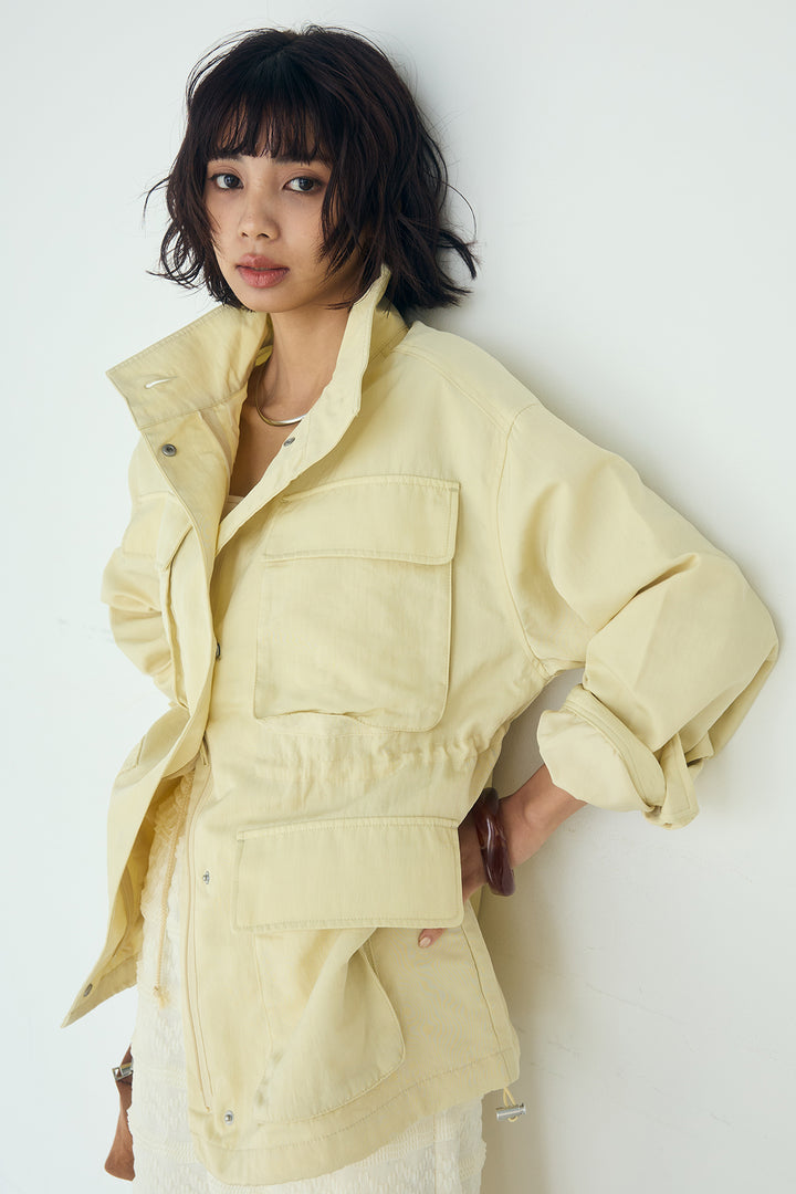 [SET]ナイロンツイルフィールドジャケット+ジャガードカットソータイトスカート(2set)