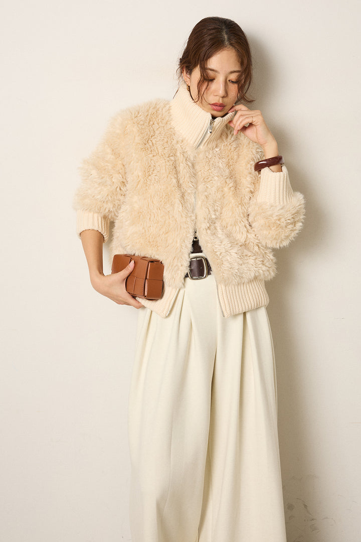 ハイネックボアブルゾン