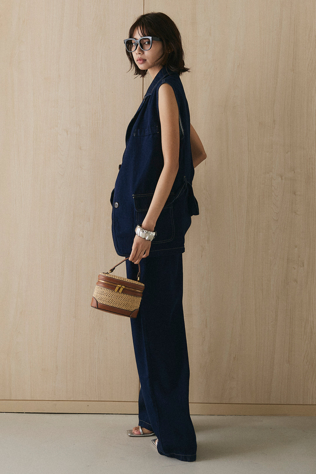 [SET]デニムテーラードカラージレSETUP