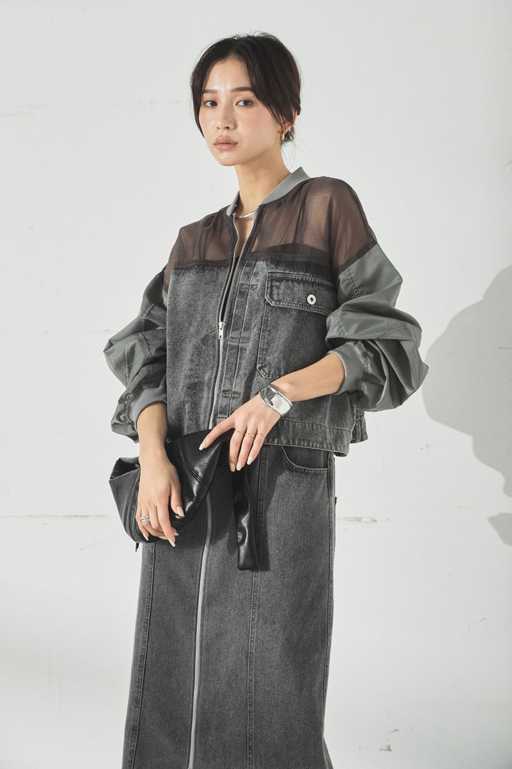 デニムコンビネーションブルゾン