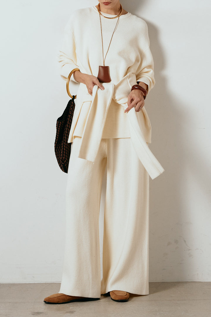 [SET]ウエスト巻きワッフルニットSETUP