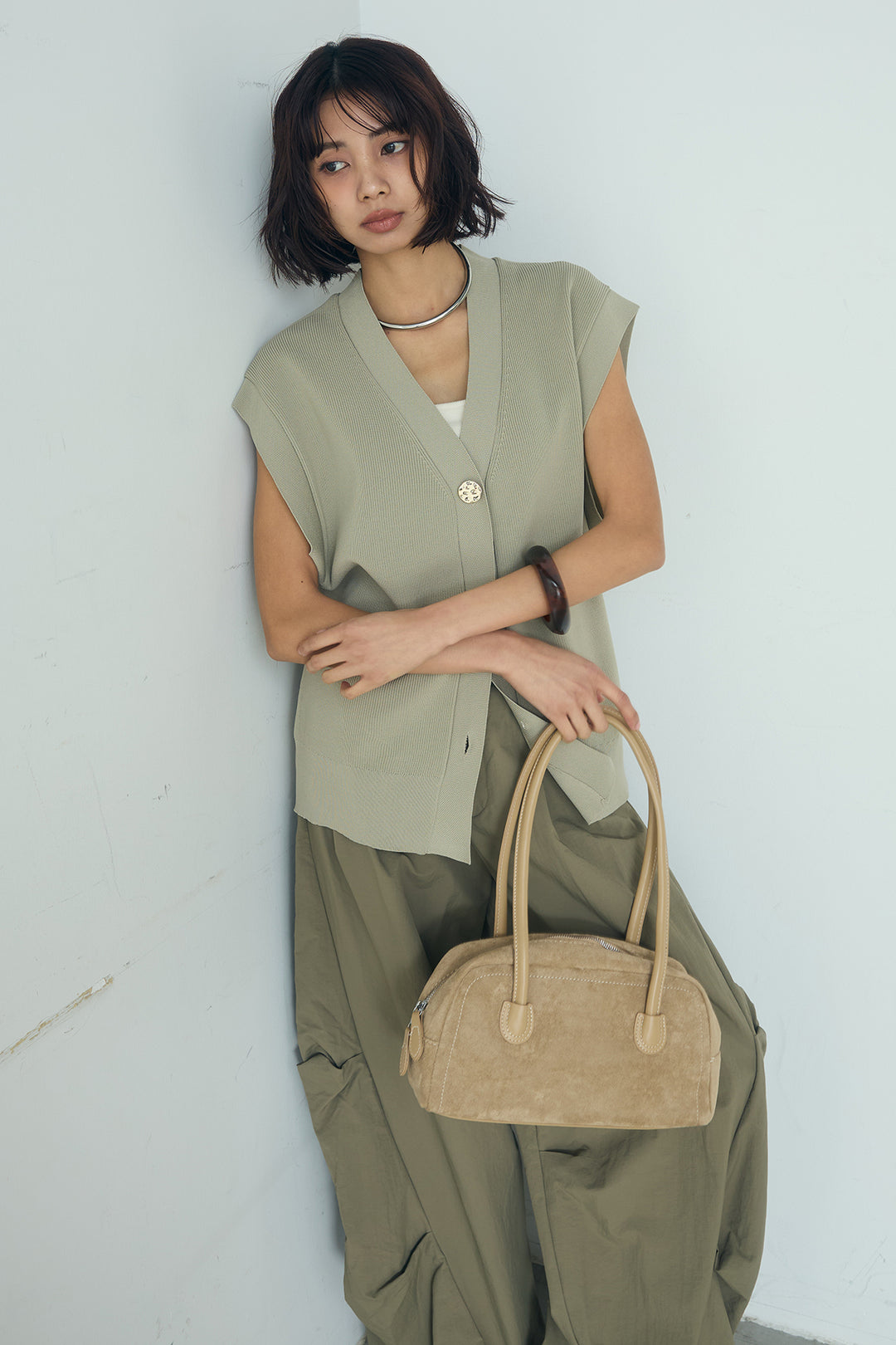 [SET]ポリウーリーメタルボタンベスト+ドライタフタタックバレルパンツ(2set)