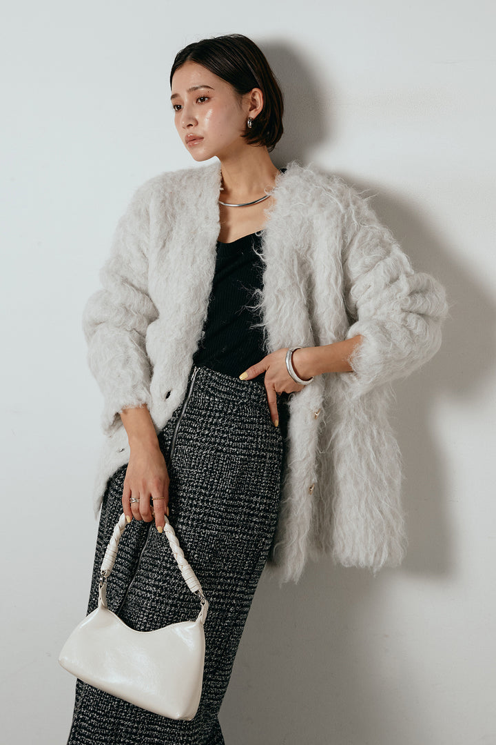 ウェーブシャギーニットジャケット