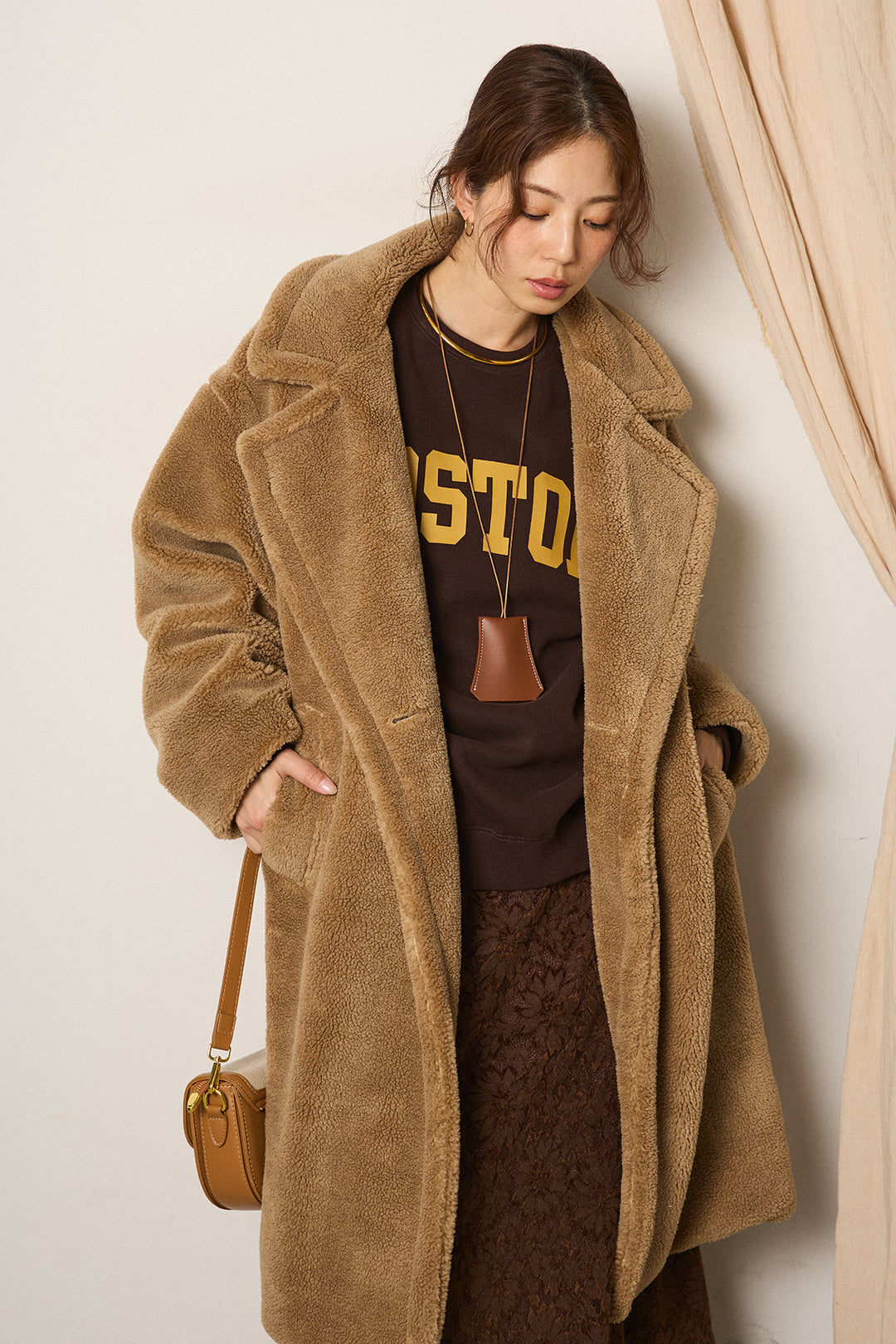 テディボアロングコート