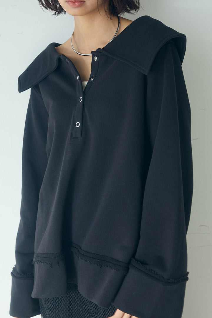 [SET]ビッグカラー2WAYスウェットトップス+メッシュリラックスパンツ(2set)