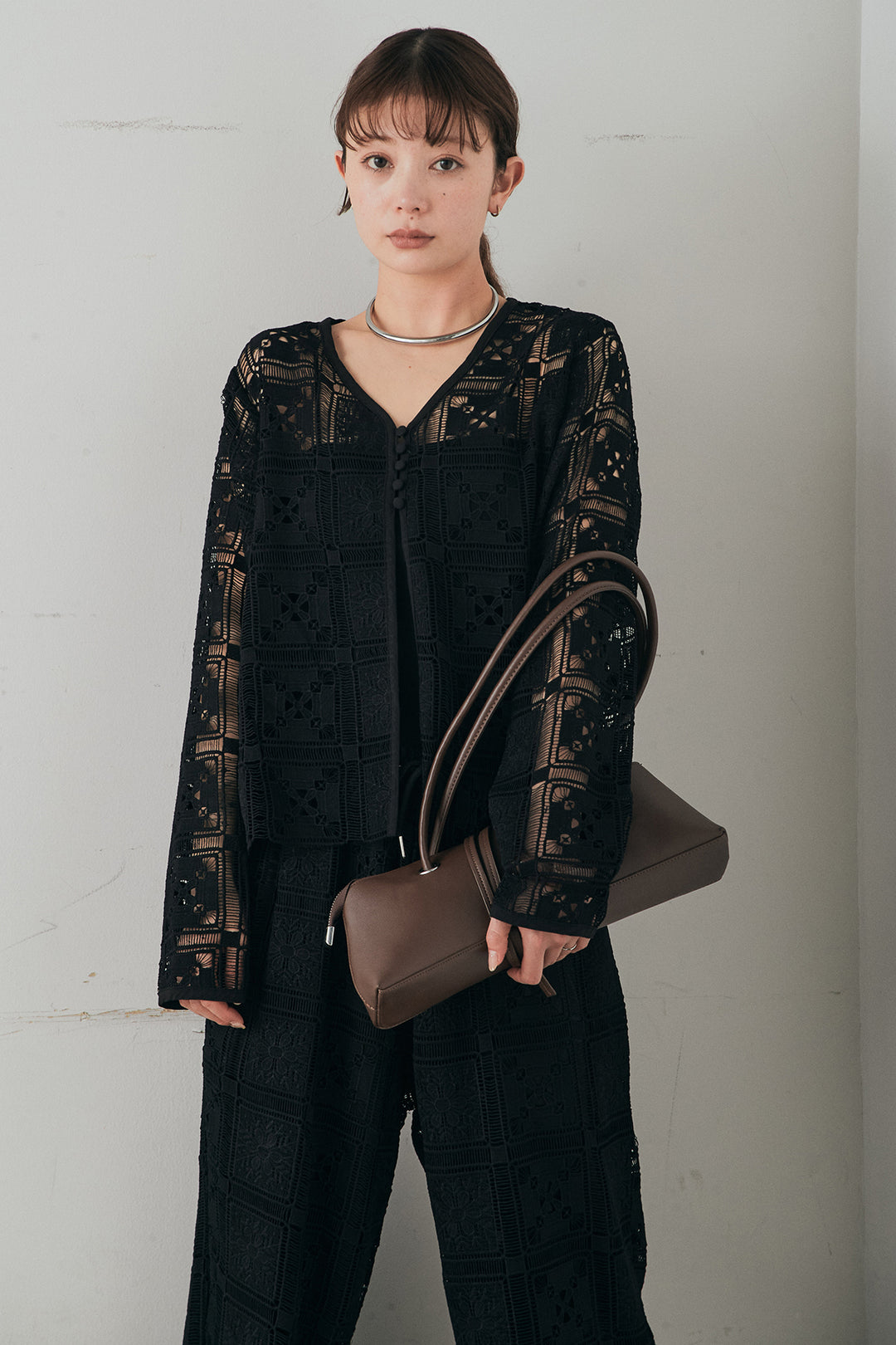 [SET]クロシェレースカーディガン+クロシェレースイージーパンツ(2set)